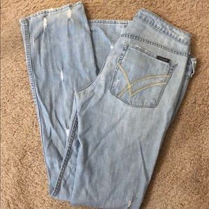William Rast Distressed Straight Jeans